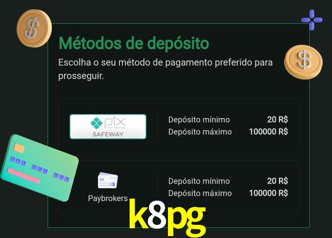 O cassino k8pg oferece uma grande variedade de métodos de pagamento
